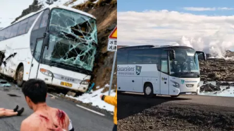 冰岛大巴侧翻中国游客受伤